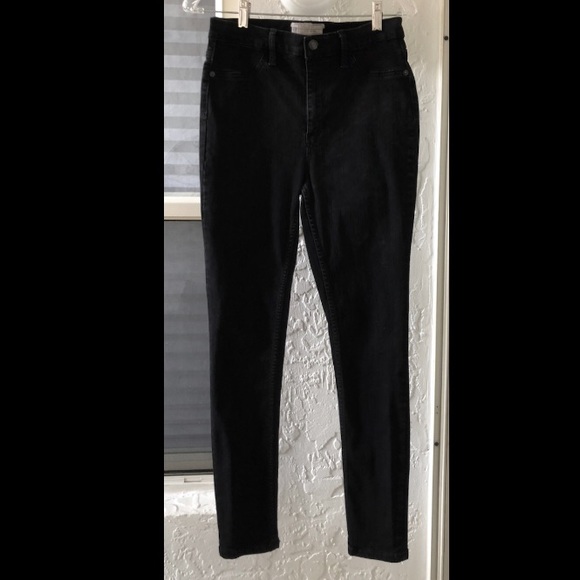 EUC FREE PEOPLE BLACK HIGH RISE DENIM SKINNY JEANS WORN ONCE SIZE 30 - Picture 6 of 7